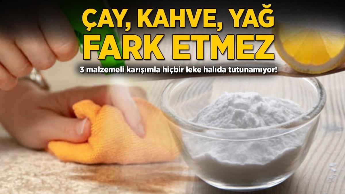 Çay, kahve, yağ fark etmez! 3 malzemeli karışımla hiçbir leke halıda tutunamıyor
