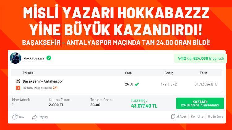 Misli Yazarı Hokkabazzz Yine Büyük Kazandırdı! Başakşehir – Antalyaspor maçında tam 24.00 oran bildi!